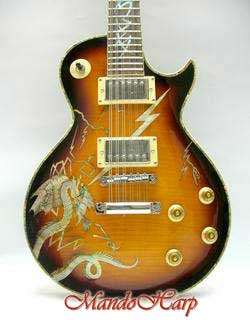 MandoHarp - 'Dragons' Inlaid 12-Str Les Paul-Style with Dual Humbuckers