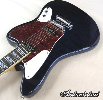 MandoHarp - 'Westfield Blue Jaguar' Inlaid 6-Str Electric Guitar