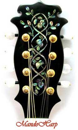 MandoHarp - Hand-made 'Abalone Vine' Inlay A-Style F-Hole Mandolin