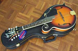 MandoHarp - 'Twisting Vines' Hand-Made F4-Style Mandolin with Abalone and Mother of Pearl Inlay