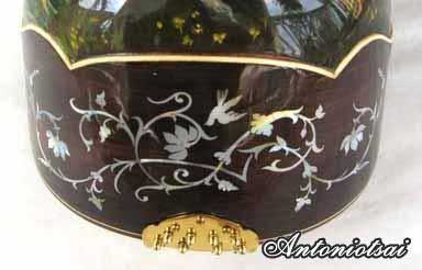 MandoHarp - Lovers' Swing - Hand-made Classical Bowl-back Inlaid Mandolin with Beautiful Oil Painting