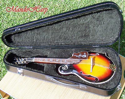 MandoHarp - Hand Made 'Abalone Dragon' F-5 Mandolin with Abalone and Mother of Pearl Inlay