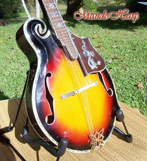 MandoHarp - Hand Made 'Abalone Dragon' F-5 Mandolin with Abalone and Mother of Pearl Inlay