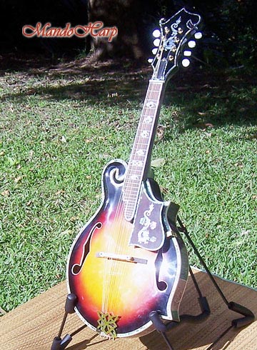 MandoHarp - Hand Made 'Abalone Dragon' F-5 Mandolin with Abalone and Mother of Pearl Inlay