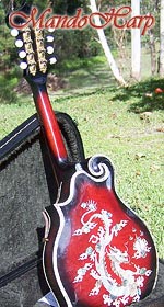 MandoHarp - Hand Made 'Abalone Dragon' F-5 Mandolin with Abalone and Mother of Pearl Inlay