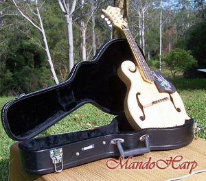 MandoHarp - 'Old Hickory' Blonde F5-Style Mandolin with Inlaid Pickguard and Tailpiece