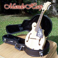 MandoHarp - 'Old Hickory' Blonde F5-Style Mandolin with Inlaid Pickguard and Tailpiece