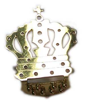 MandoHarp - Brass Crown Mandolin Tailpiece