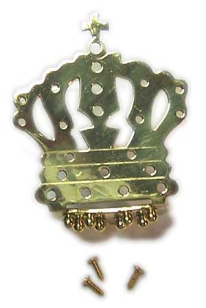 MandoHarp - Brass Crown Mandolin Tailpiece