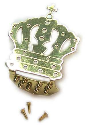 MandoHarp - Brass Crown Mandolin Tailpiece