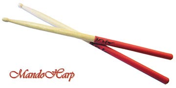 MandoHarp - 'GRIPS' Drumsticks from Kenny Payne - Maple 7A - Latex Hand Grips