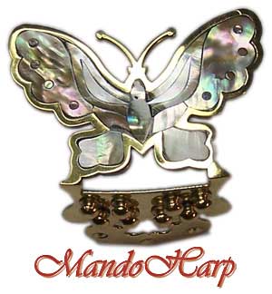 Brass Butterfly Tailpiece with Abalone Inlay