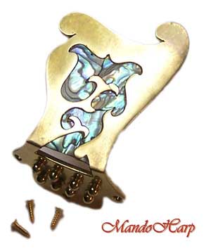 Brass Wave Tailpiece with Abalone Inlay