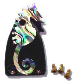 Ebony Truss Rod Cover with Seahorse Abalone Inlay