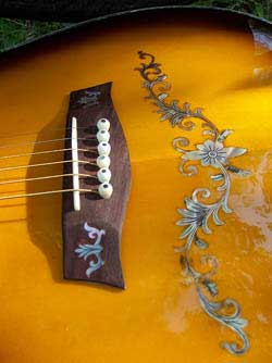 MandoHarp - 'Hands of Gaia' Inlaid Cutaway-Style Acoustic Guitar