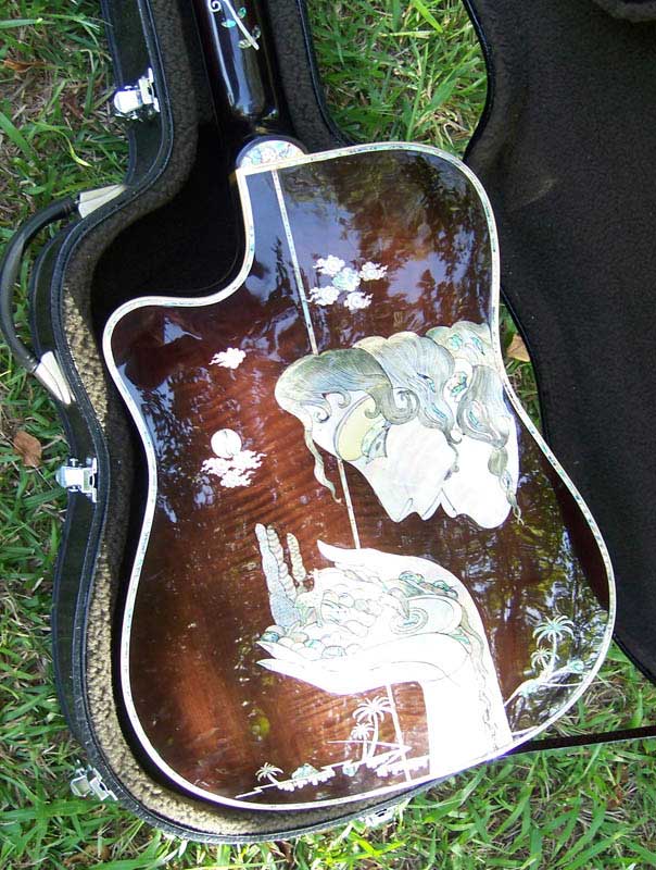 MandoHarp - 'Hands of Gaia' Inlaid Cutaway-Style Acoustic Guitar