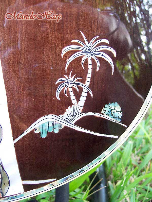 MandoHarp - 'Hands of Gaia' Inlaid Cutaway-Style Acoustic Guitar