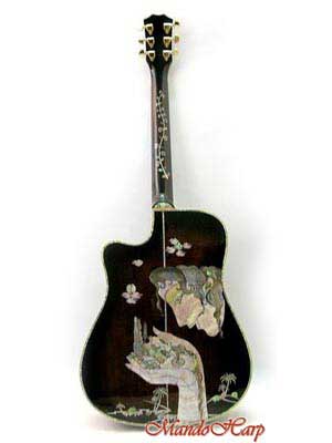 MandoHarp - 'Hands of Gaia' Inlaid Cutaway-Style Acoustic Guitar