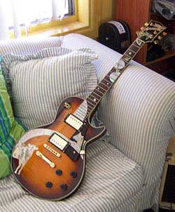 MandoHarp - 'Astro Cows' Inlaid Les Paul-Style with Dual Humbuckers