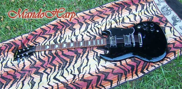 MandoHarp - 'Westfield Black SG' 6-String SG-Style Electric Guitar