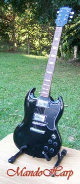 MandoHarp - 'Westfield Black SG' 6-String SG-Style Electric Guitar