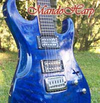 MandoHarp - 'Pirate Blue' Inlaid Strat-Style with Dual Humbuckers