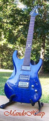 MandoHarp - 'Pirate Blue' Hand-Made 6-String Strat-Style Electric Guitar