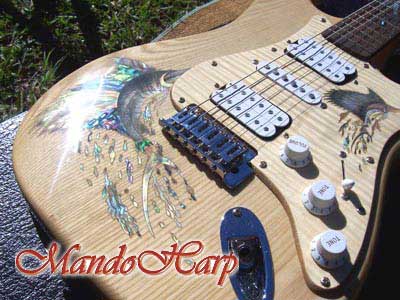 MandoHarp - 'Marlin' Inlaid Strat-Style with Dual Humbuckers