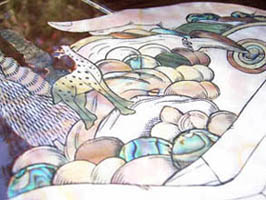 MandoHarp - 'Hands of Gaia' Inlaid 6-Str Cut Away-Style Acoustic Guitar