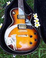 MandoHarp - 'Astro Cows' Inlaid Les Paul-Style with Dual Humbuckers