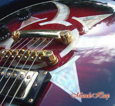 MandoHarp - 'Rotor' - Hand-Made Inlaid 6-Str Electric Guitar