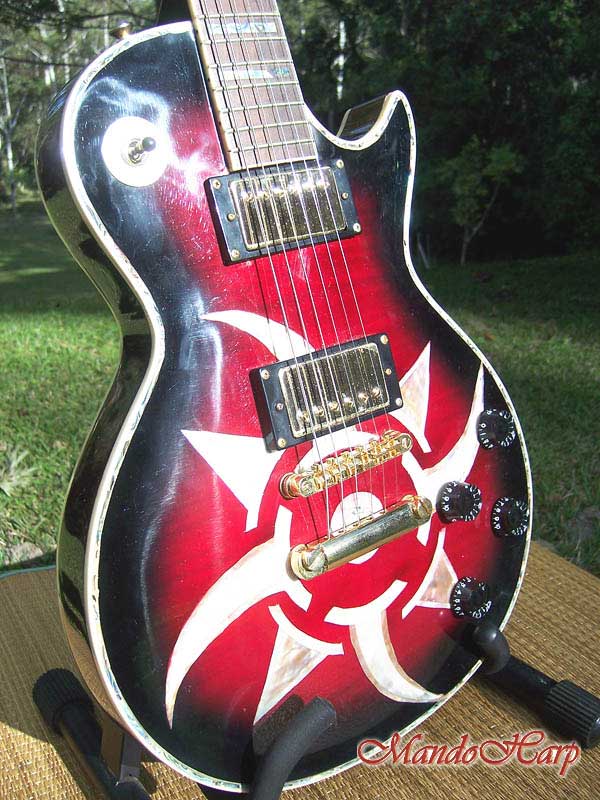 MandoHarp - 'Rotor' - Hand-Made Inlaid 6-Str Electric Guitar