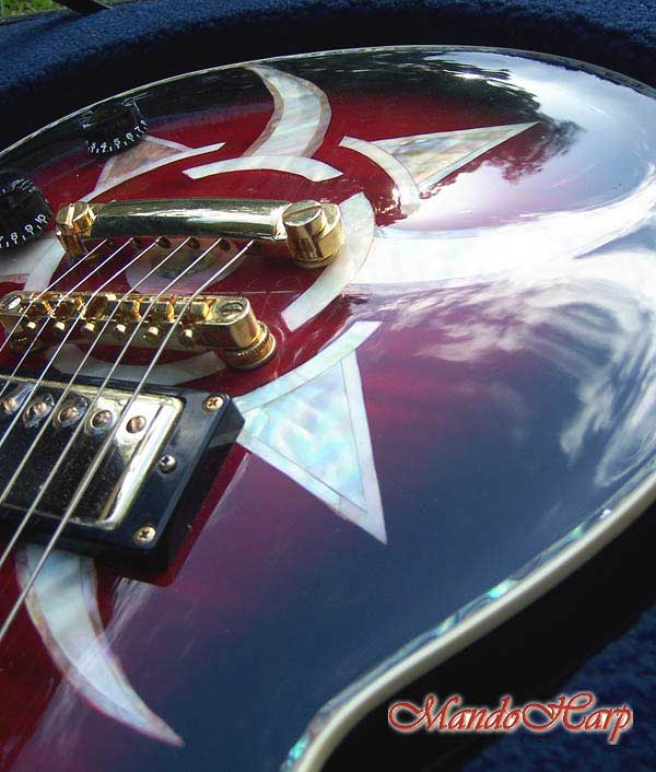 MandoHarp - 'Rotor' - Hand-Made Inlaid 6-Str Electric Guitar