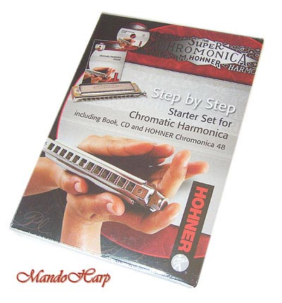 MandoHarp - Hohner 'Step by Step' Chromatic Instruction Set - Includes Course Book, CD and Hohner Super Chromonica