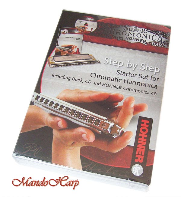MandoHarp - Hohner 'Step by Step' Chromatic Instruction Set - Includes Course Book, CD and Hohner Super Chromonica