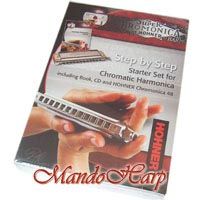 MandoHarp - Hohner 'Step by Step' Chromatic Instruction Set - Includes Course Book, CD and Hohner Super Chromonica