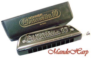 MandoHarp - Hohner Chromatic Harmonica - 253/40 Chrometta 10-hole