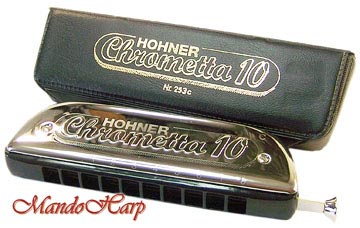 MandoHarp - Hohner Chromatic Harmonica - 253/40 Chrometta 10-hole