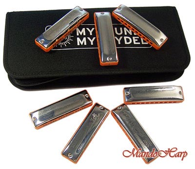 MandoHarp - Seydel Harmonicas - 10317 Blues Session Steel 7 Harmonica Set