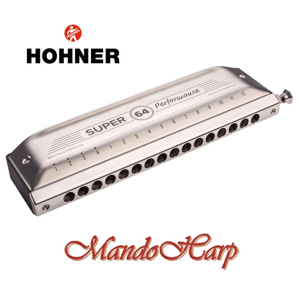 MandoHarp - Hohner Chromatic Harmonica - 758501 'New' Super 64 16-hole