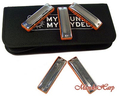 MandoHarp - Seydel Harmonicas - 10316 Blues Session Steel 5 Harmonica Set