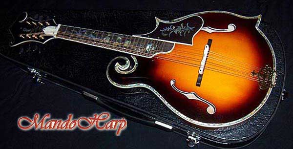 MandoHarp - 'Noose' Hand-Made F-5-Style Wide-Bodied Inlaid Mandolin (060020-MF)