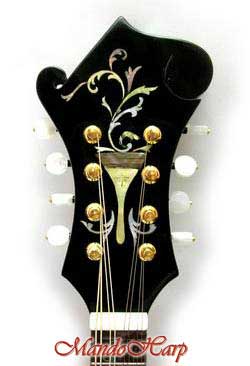 MandoHarp - 'Chalice Vines' F5-Style Mandola with Abalone and Mother of Pearl Inlay