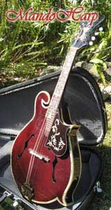 MandoHarp - 'Chalice Vines' F5-Style Mandola with Abalone and Mother of Pearl Inlay