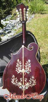 MandoHarp - 'Chalice Vines' F5-Style Mandola with Abalone and Mother of Pearl Inlay