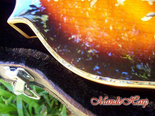 MandoHarp - 'Twisting Vines' Hand-Made F4-Style Mandolin with Abalone and Mother of Pearl Inlay