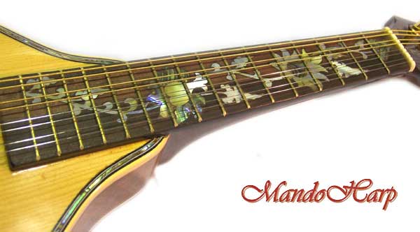 MandoHarp - 'Floral Blonde' Inlaid A-Style Mandolin