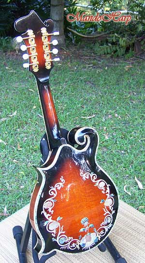 MandoHarp - 'Floral Vines' Hand-Carved Inlaid F5-Style Mandolin