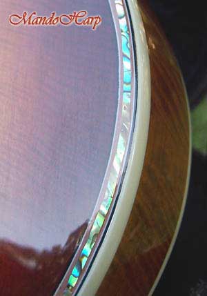 MandoHarp - 'Abalone Birds' Hand-Carved Inlaid F5-Style Mandolin