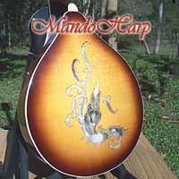 MandoHarp - 'Bird Flower' Hand-Made Inlaid A-Style Mandolin